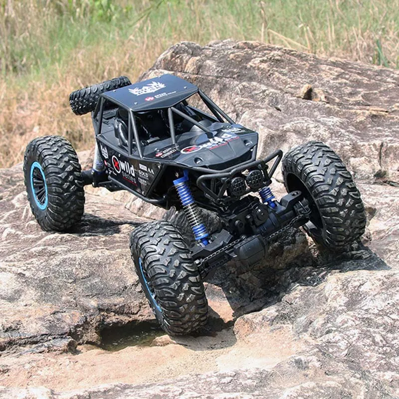 Black 1:10 сплав зарядки RC управления 2,4G 4WD Багги дистанционного альпинизма автомобиль металлический внедорожный автомобиль мальчик дистанционного управления модель игрушки - Цвет: Black
