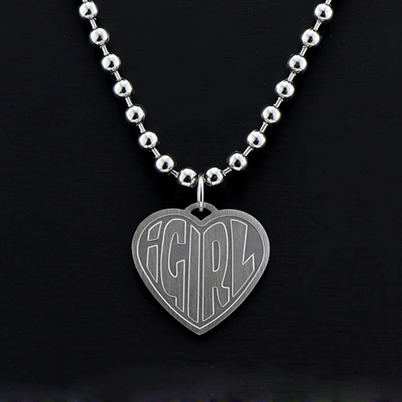 

Stainless Steel Necklace Fashion Luxury IGITL Heart Pendant Jewelry Engraved PLEASE RETURN TO HEAVEN Necklaces Gifts for Female