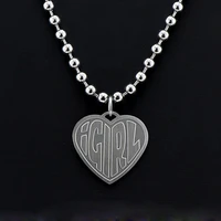 stainless steel necklace fashion luxury igitl heart pendant jewelry engraved please return to heaven necklaces gifts for female