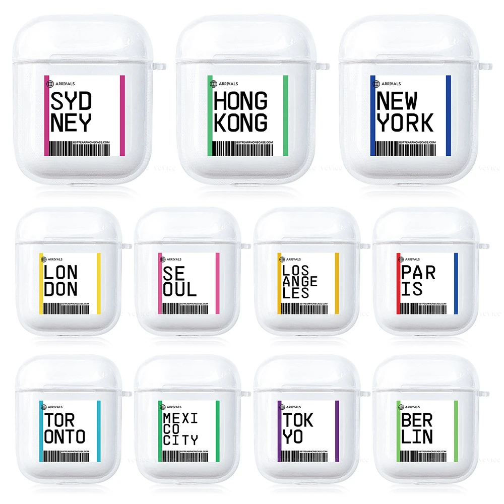 Чехол для наушников INS путешествий страны авиа с буквами Airpods 2nd 1st чехол s
