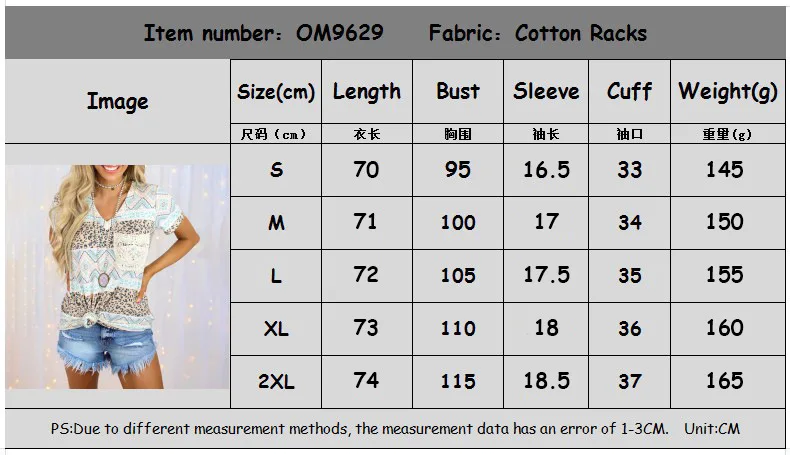 

Personalized Blouse Women's Pullover Print Hit Color Short-sleeved V-neck Loose Casual T-shirt Women Women Sexy Tops