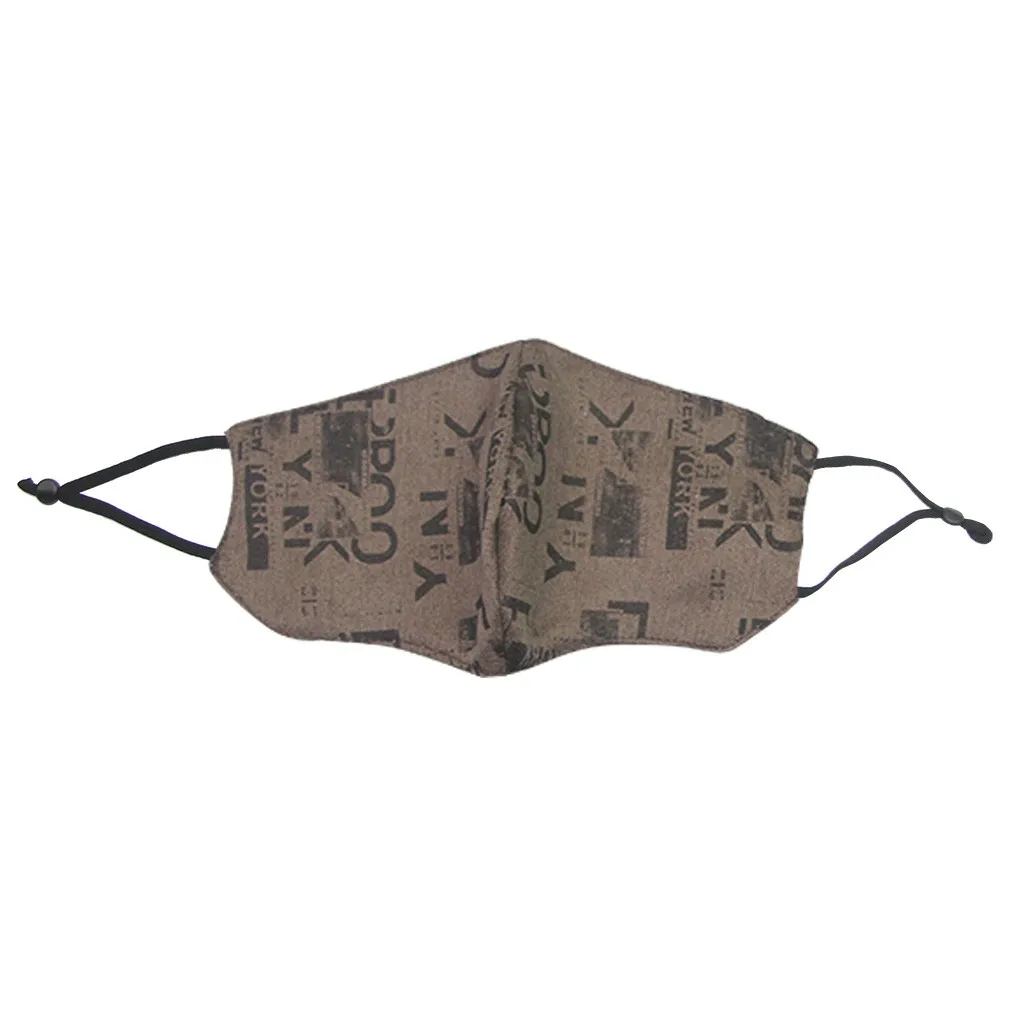 

1pc Adult Printed Face Mask Outdoor Reusable Washable Adjustable Winter Thermal Anti-face Mask Mascarilla Mouth-macks