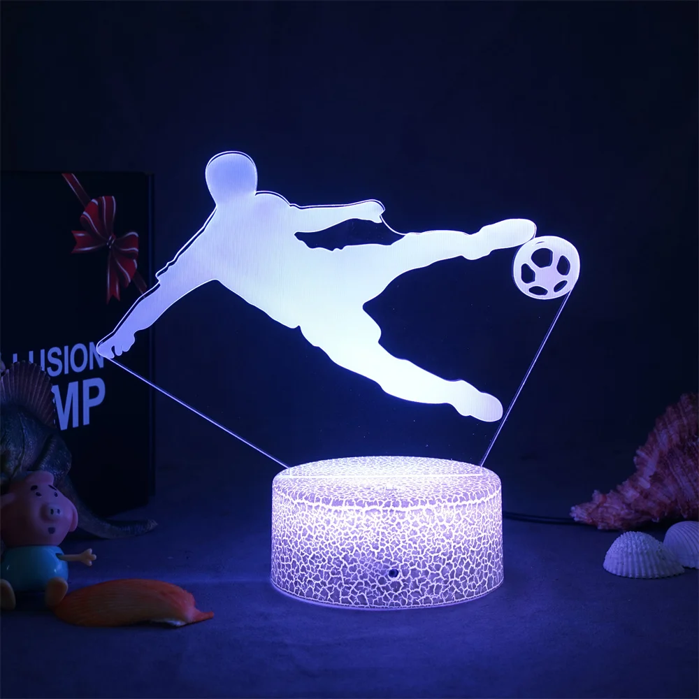 

3D Lamp European Cup Fan Gift The Football Goal Cool Action Night Light For Home Valentines Day Gift Led Panel Lights Home Decor