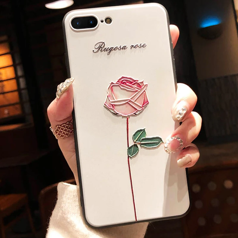 Силиконовый чехол для Huawei Honor 7 Lite с объемным цветком и тисненым тиснением чехлы