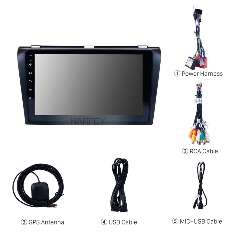 Harfey 4 + 64 ГБ 9 'ɺndroid 10 0 автомобильное радио для Mazda 3 2004-2009 GPS Navi мультимедийный