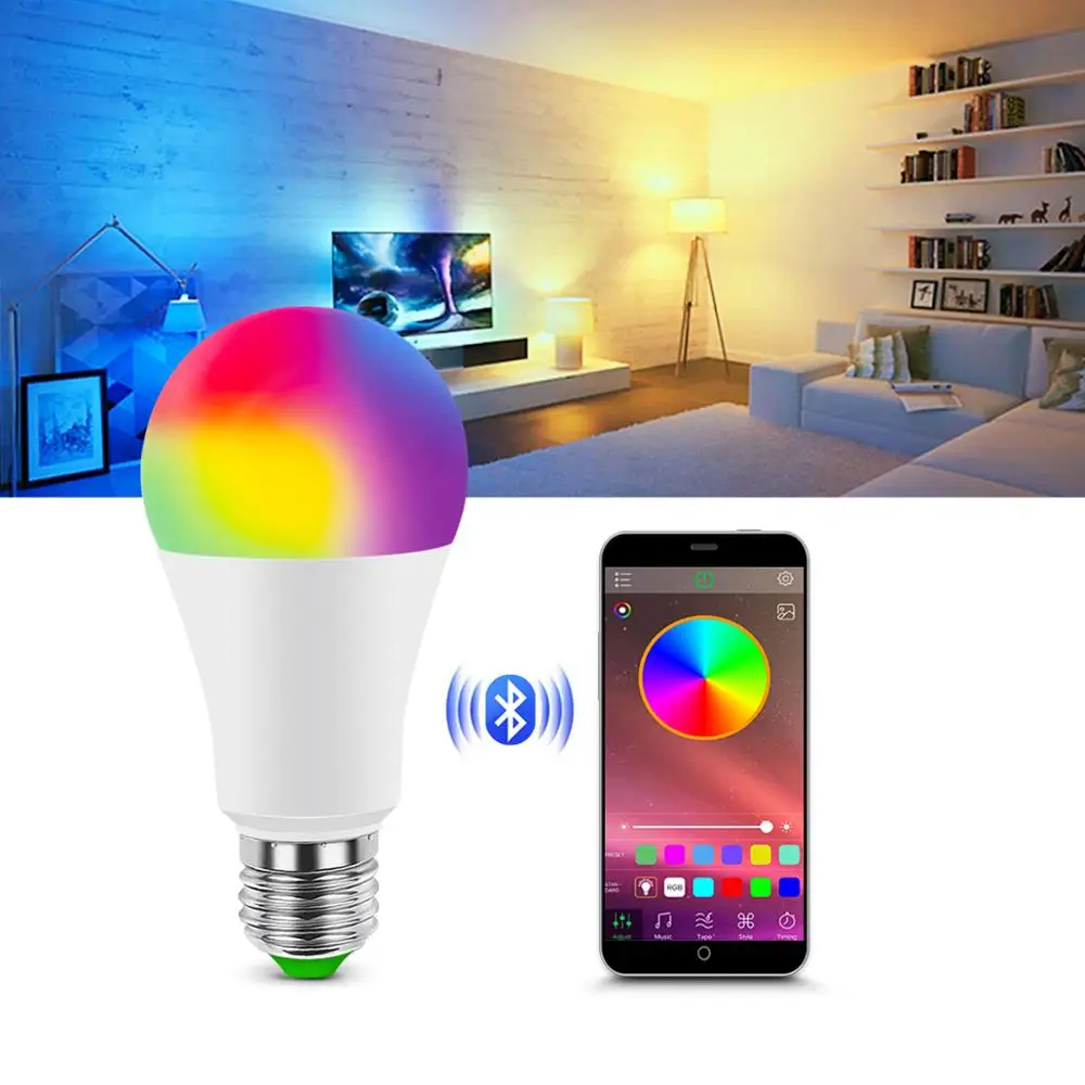 Затемнения Bluetooth 4 0 приложение управление светодиодная смарт лампочка E27 RGB RGBW rgbww