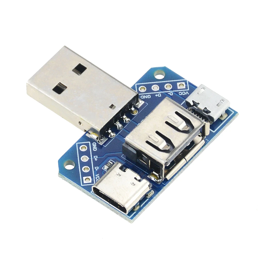 1 шт. DC 5 в 4 USB к Micro Type-C 4P 2 54 мм разъем адаптера пластина Папа-мама | Обустройство