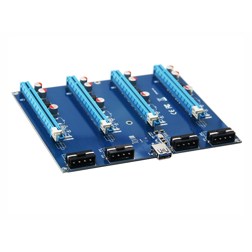 

PCIe 1 to 4 PCI Express 16X Slots Riser Card PCI-E 1X to External 4 PCI-e Slot Adapter PCIe Port Multiplier Card for BTC Mining