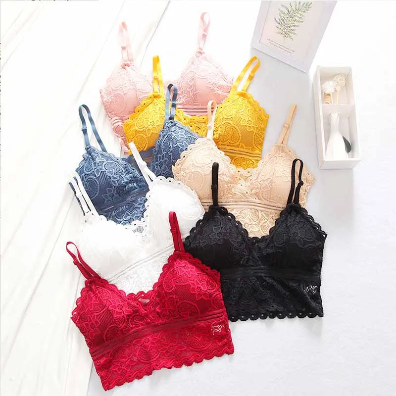 

Backless Bra Sexy Women Lace Lingerie Underwear Breathable Soft Camisole Bralettes Female Seamless Bras Black Suspenders Vest