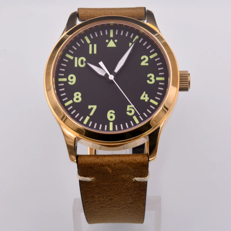 

Mens Watch 42mm Sterile Dial Rosegold Automatic Seagull Miyota8215 Military Luminous Waterproof Mechanical WristWatches
