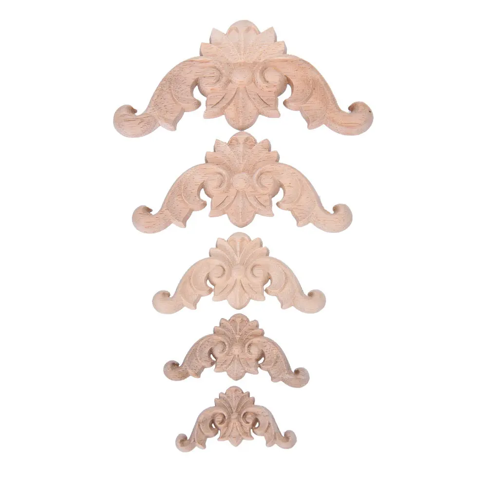 2020 нежная древесина резная угловая накладка аппликация Неокрашенные Фигурки