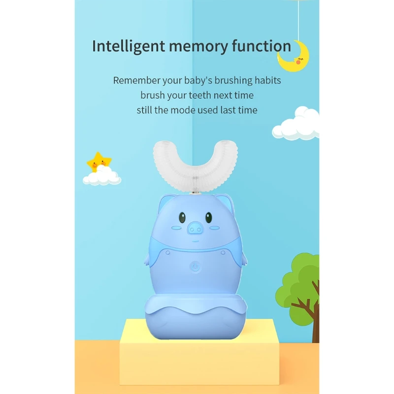 

Kids U Shaped Electric Toothbrush 360 Automatic Whitening 3 Modes Smart Time