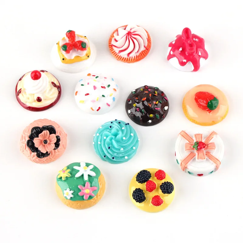 Мини заказ 10 шт. 26 мм красочная круглая пищевая смола кабошон украшения