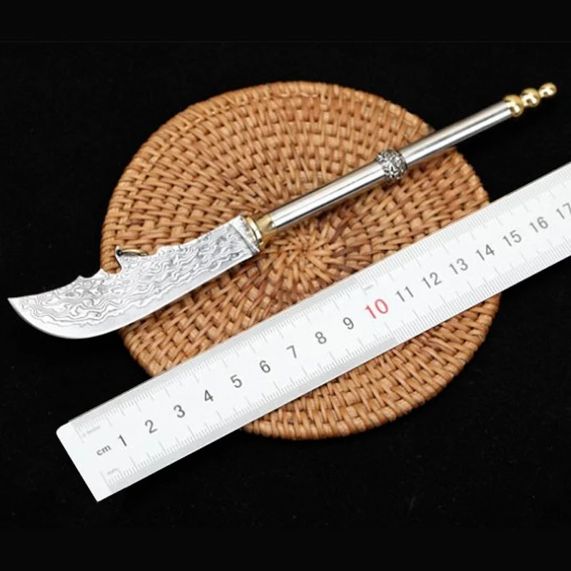

Guan Yu Knife Damascus Steel Knife Forging Knife Handmade Outdoor High Hardness Straight Blade Collection Gift Knife
