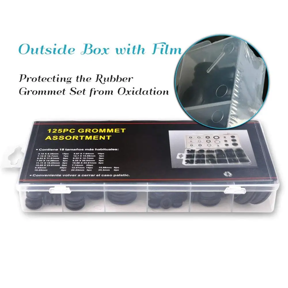 125 шт. набор уплотнительных колец для проводов|Кольцевые стропы| |