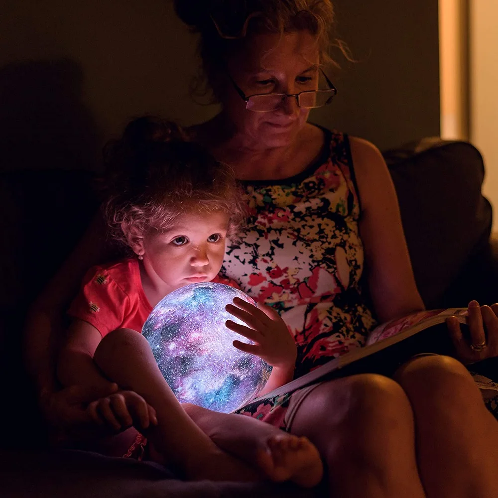 16 видов цветов 3D Печати Луна лампы ночные светильники Красочные Изменение