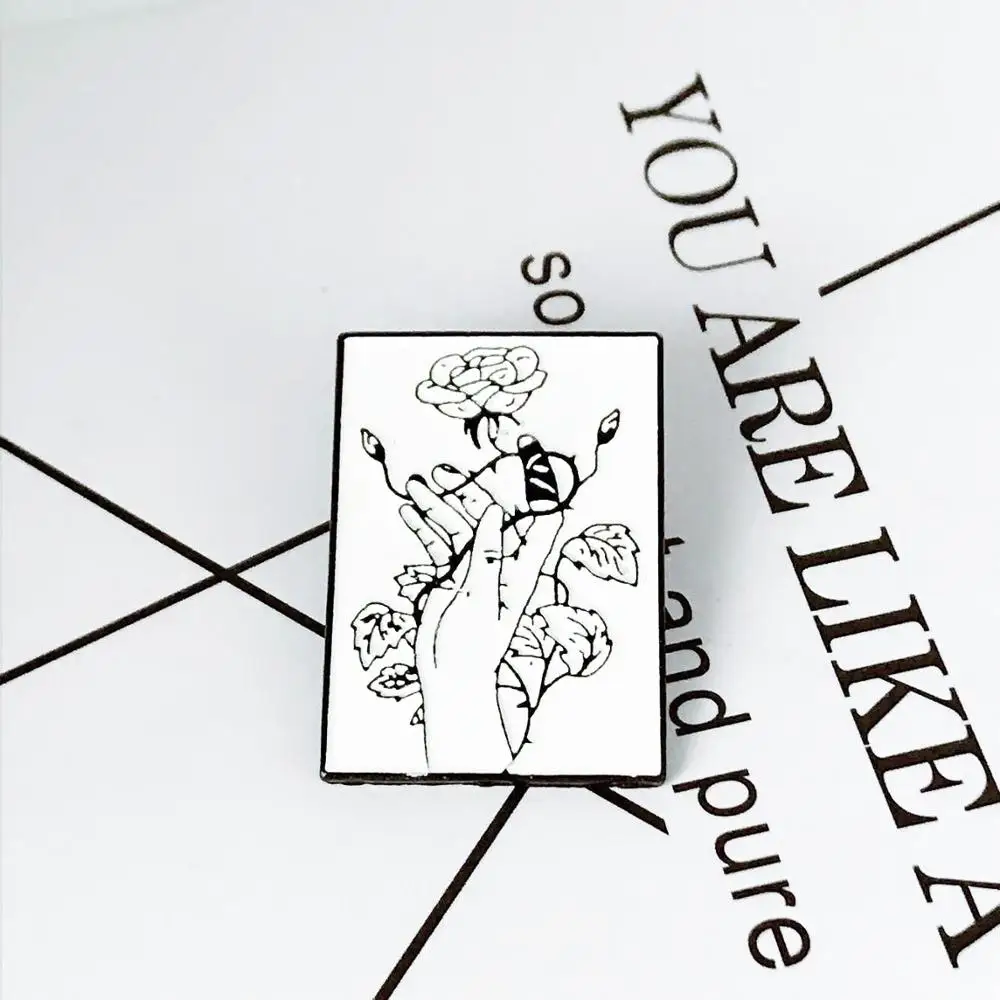 Эмалированная булавка с розой ручной работы брошь на рюкзак для лацкана одежды