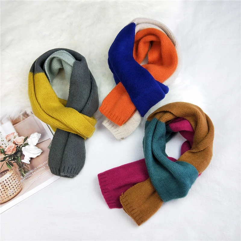 

Новые женские шарфы, зимние теплые шали, длинный шарф, вязаный шарф, двухсторонний комбинированный мягкий плотный пашмины для женщин 2020