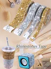 Самоклеящиеся ленты 90 см, блестящие ленты со стразами в рулоне, ленточная обмотка, украшение для свадебной вечеринки