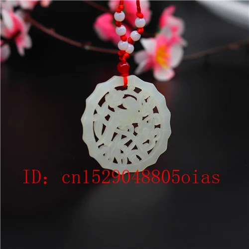 Натуральный белый китайский Нефритовый Цветок Птица кулон ожерелье очарование