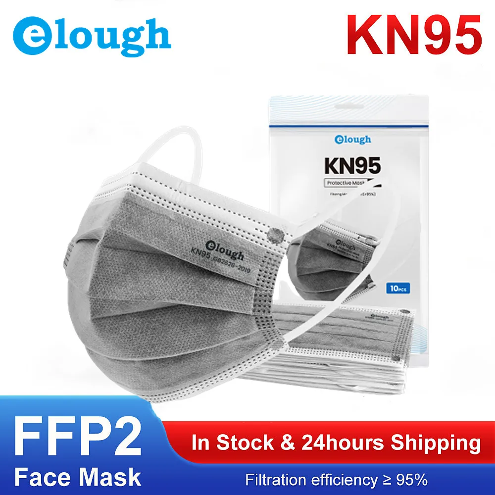 

Elough 5 layers KN95 mask ffp2mask fpp2 Approved kn95 mascarillas quirurgicas homologadas Activated Carbon Protective Face Masks