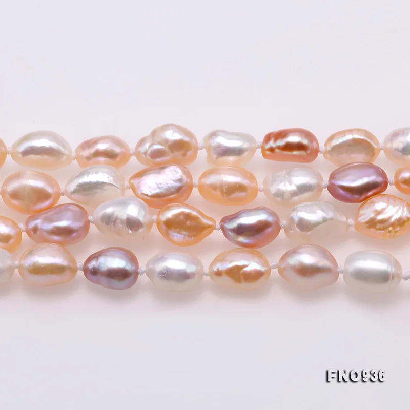 JYX длинное очаровательное разноцветное ожерелье в стиле барокко длина 7-8 мм