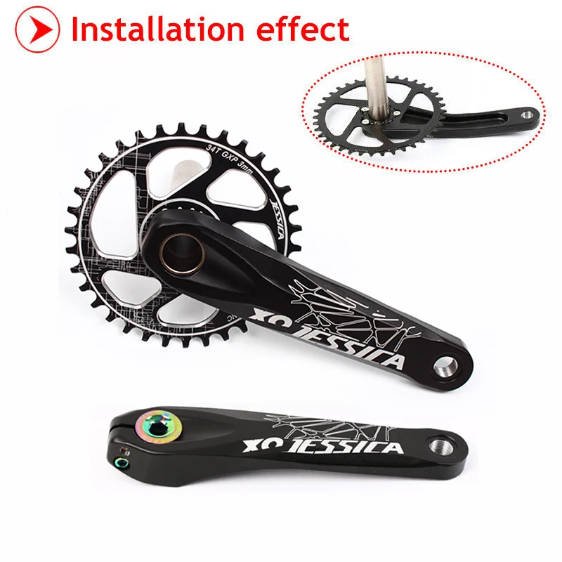 Джессика система для MTB GXP передняя Звездочка узкая широкая цепь из колец Цепь 32/34/36/38T дорога горный велосипед кольцо в виде цепочки Алюминий фиксированный шатун для велосипеда