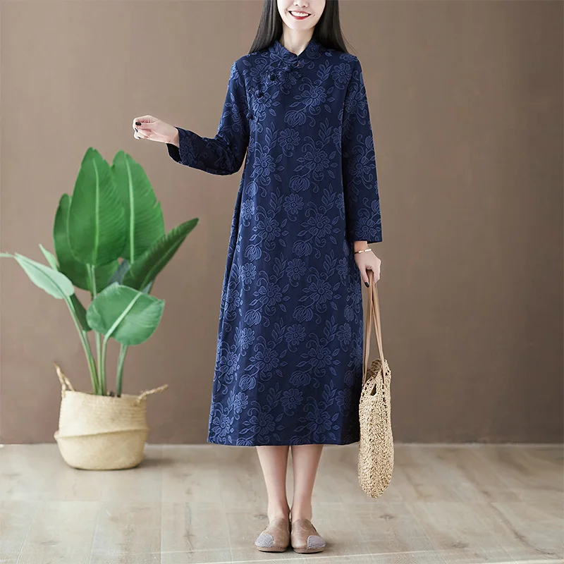 

Женское свободное платье NYFS, винтажное длинное платье из хлопка и жаккарда, весна-осень 2022