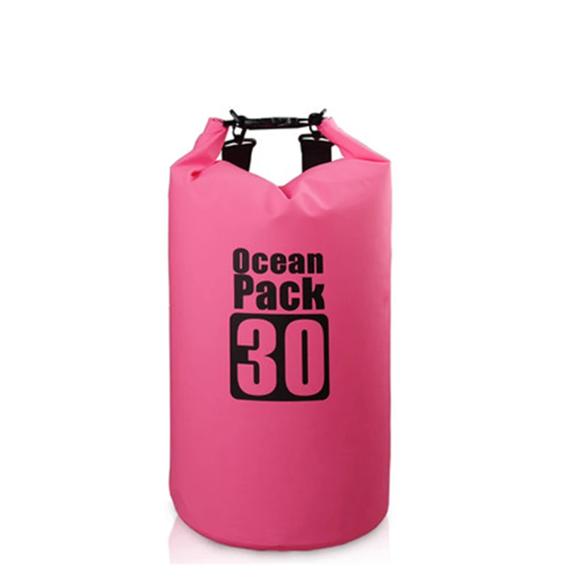 30L Pink 5L/10L/15L/20L/30L открытый плавательный водонепроницаемый мешок пакет ПВХ брезент Кемпинг рафтинг хранения сухой мешок с регулируемым ремешком крюк - Цвет: 30L Pink