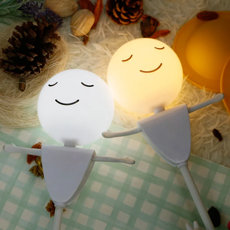 LED Night Light Scarecrow Style USB Rechargeable Bedside Lamp Children's Room Decoration Hose Child Cartoon Gift | Лампы и