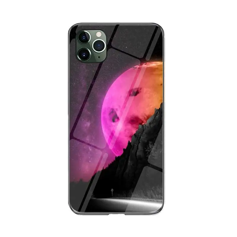

FHNBLJ Colorful Moon Phone Case For iPhone 12 mini 12 PRO Max 11 pro XS MAX 8 7 6 6S Plus X XR cover