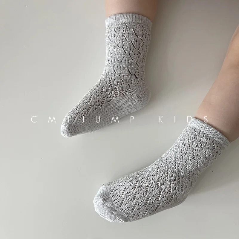 Летние дышащие тонкие хлопковые носки для маленьких мальчиков и девочек 5 пар/лот