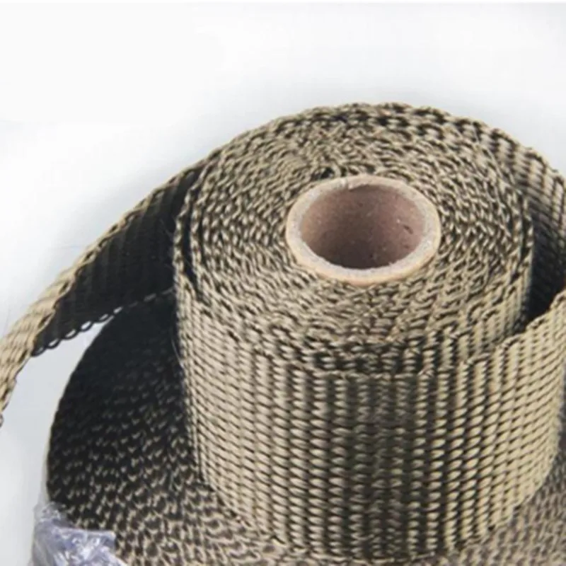 

Tape Roll With Stainless Ties Kit 1PC 5.08cm x 1.59 mm x 5m Titanium Exhaust/Header Heat Wrap Downpipe Insulation Bandage