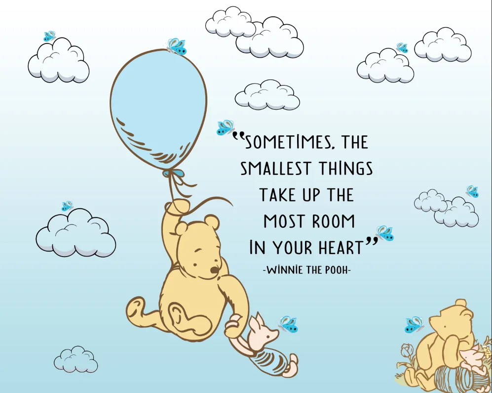 7x5ft Винни Цитата медведь белые облака голубое небо воздушные шары