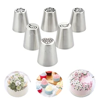 russian stainless steel lcing piping nozzles rose flower cream nozzle cake decorating tools cupcake pastry baking accessories