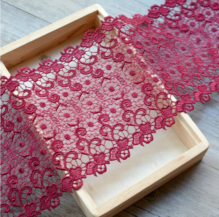 1 Meter Hot Sale Burgundy Color Water Soluble Venice Lace Trim Polyester Sewing Costume Craft Applique | Дом и сад
