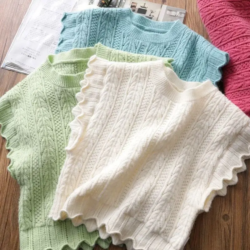 Детская летняя одежда для маленьких девочек без рукавов Вязанный жилет топы