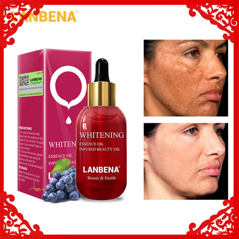 LANBENA отбеливающий эфирное масло Витамин С Сыворотка для Кожи Лица Пятновыводитель крем выцветание темные пятна уход укрепляющий против старения