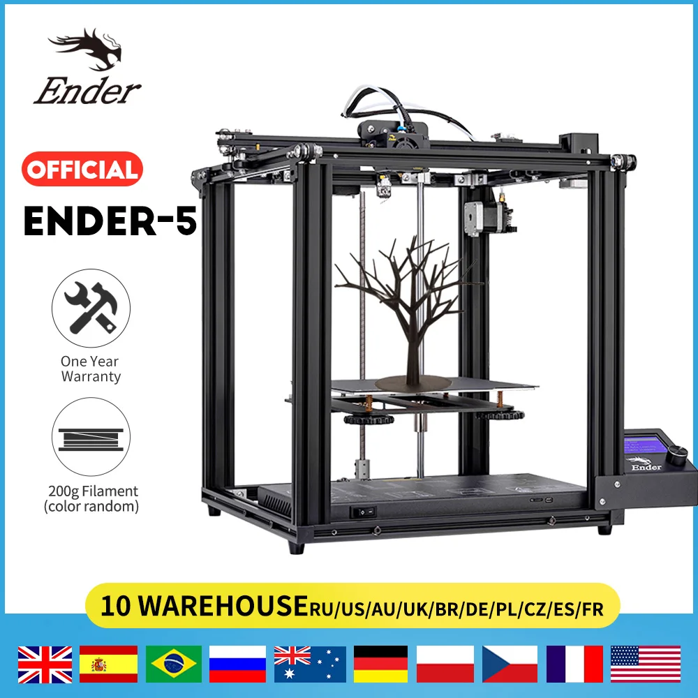 Kaufen 3D Drucker Ender-5 Dual Y-achse Motoren Magnetische Bauen Platte Power Off Lebenslauf Druck MasksPower Einfach Bauen CReality 3D
