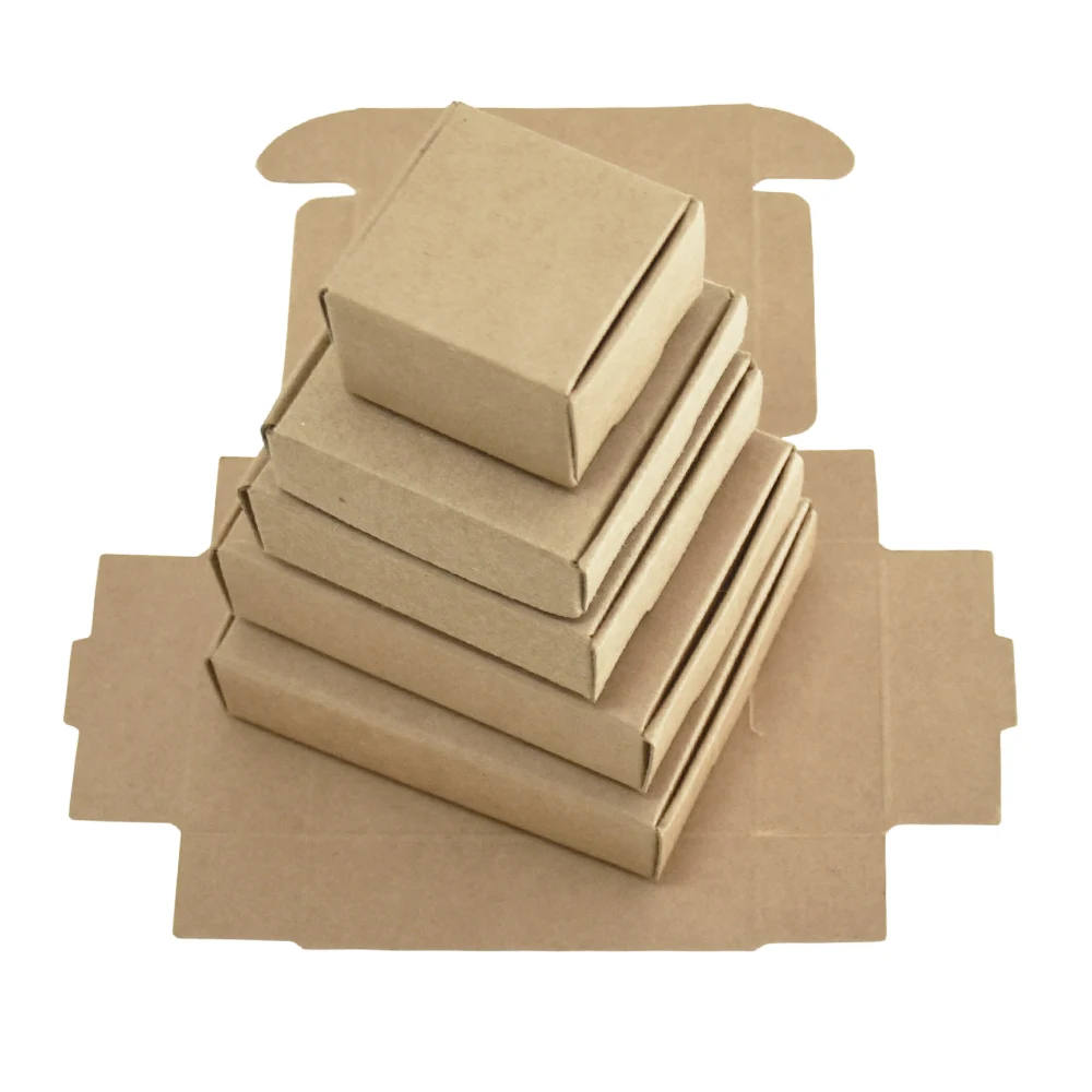 

50pcs/lot Brown Small Kraft Paper Boxes Gift Packing Paperboard Box Wedding Party Candy Card Packaging Cardboard Box