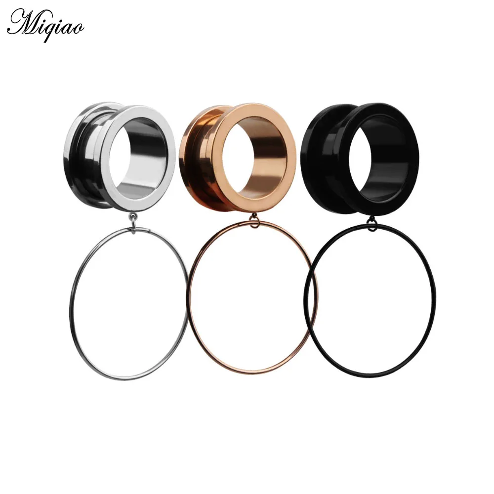

Miqiao European and American hot selling pulley steel ring ear expansion stainless steel auricle body piercing jewelry