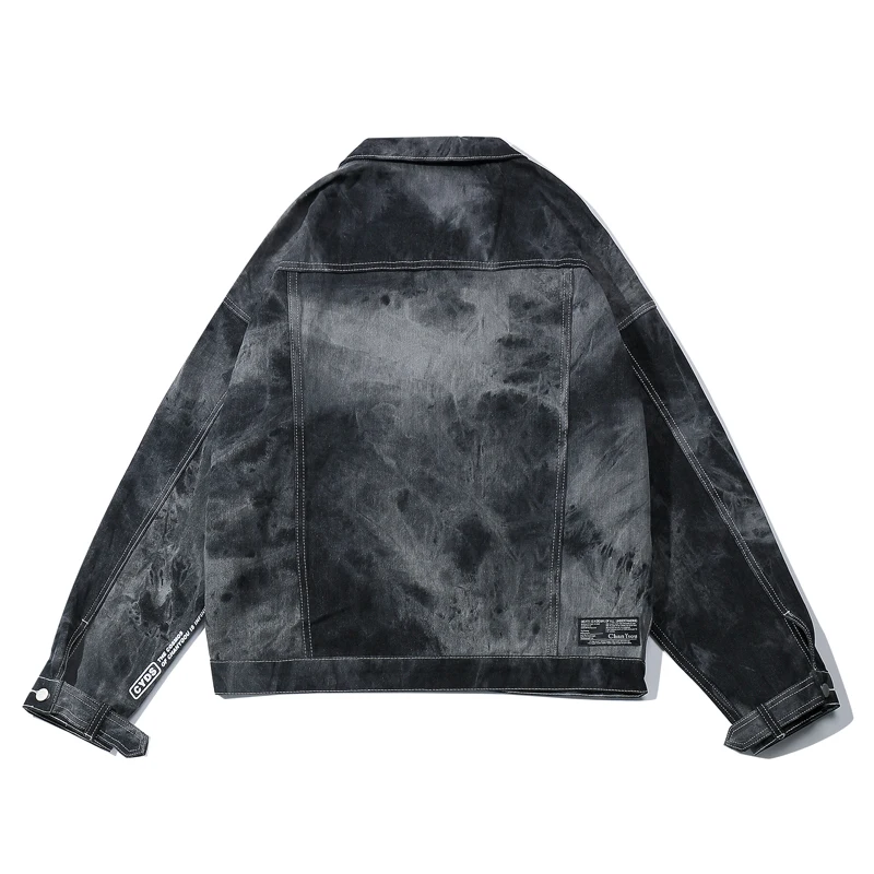 Мужские джинсовые куртки в винтажном стиле с эффектом потертости и мраморным