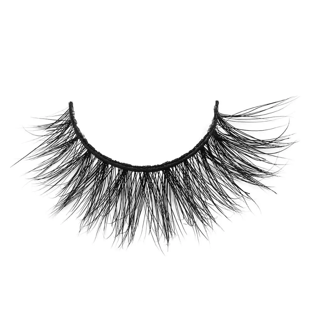 3D Hand Made Black Cotton Band Natural Long Mink Hair False Eyelash LX-95 with One Color Box | Eyelashes