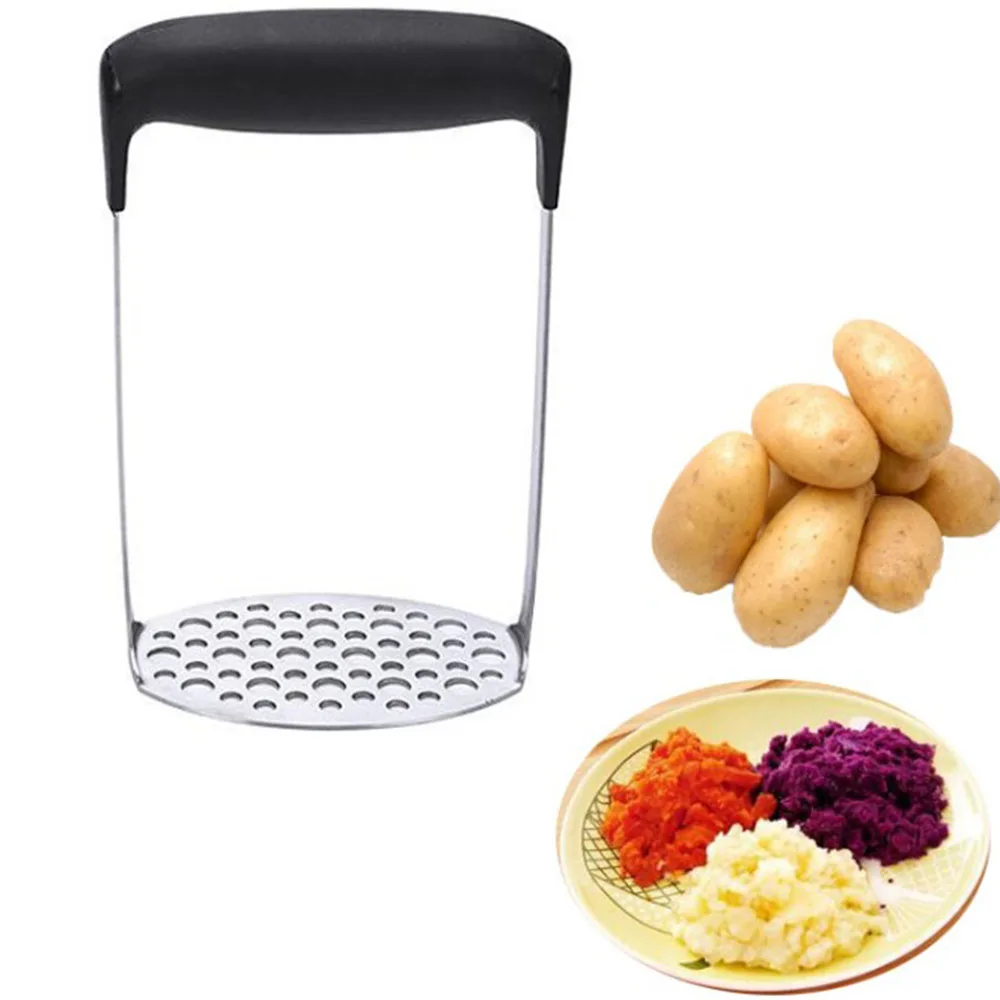 

Crusher Potato Masher Long Head Hole Multifuction Stainless Steel Manual Masher