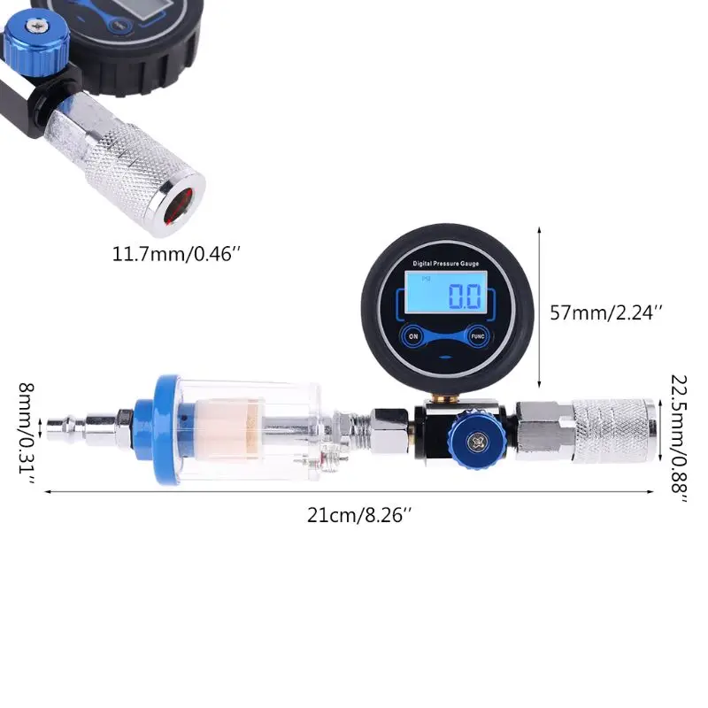 

Water Oil Separator Filter 1/4\" NPT Air Compressor Fitting w Pressure Regulator