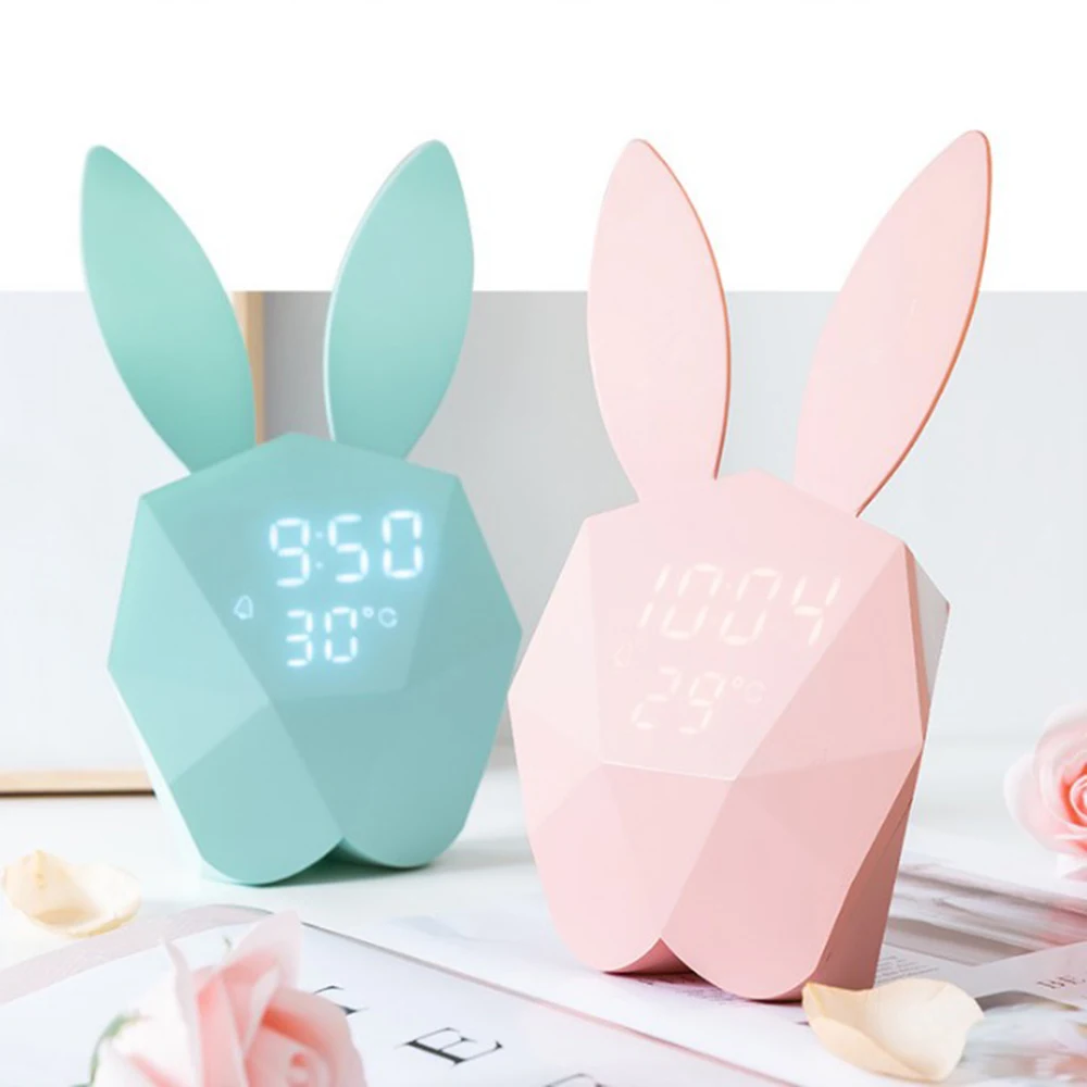 USB ночник многофункциональный светодиодный цифровой Mi Rabbit будильник