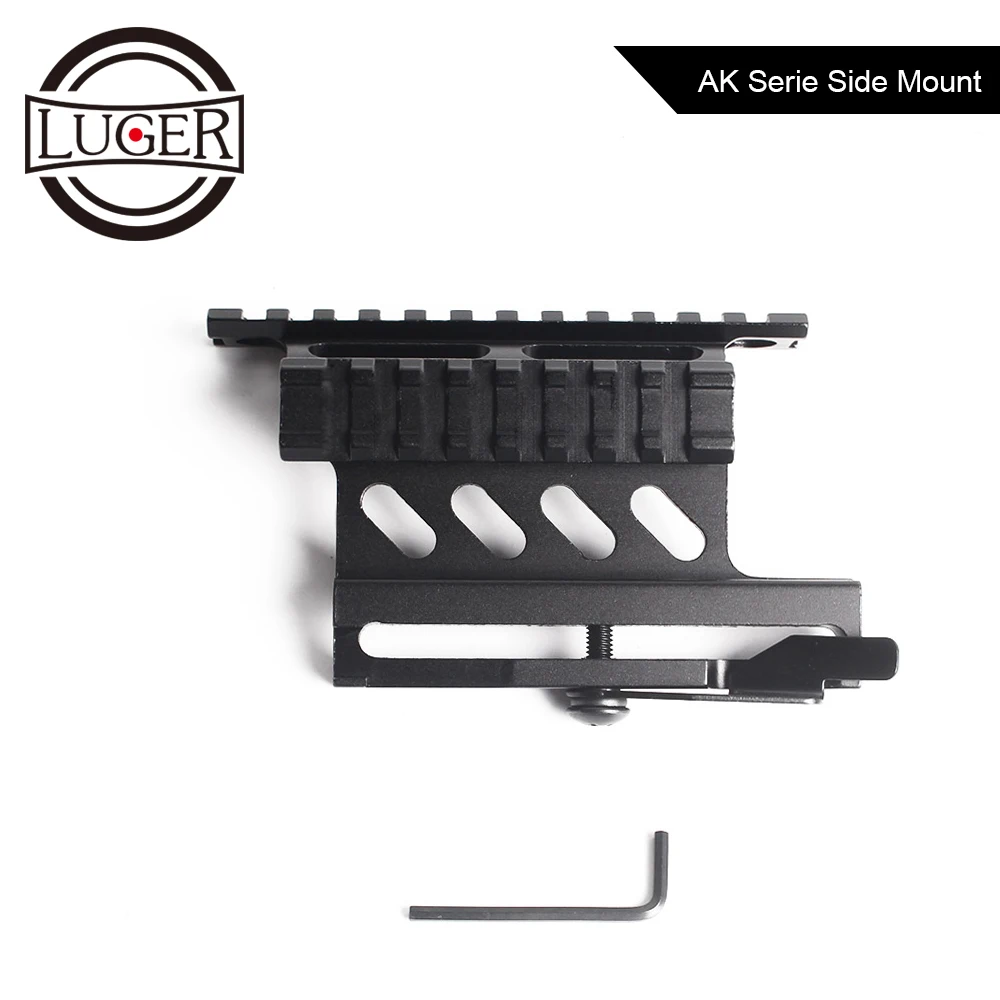 Тактический боковой кронштейн LUGER серии Picatinny Weaver AK Quick QD Detach двусторонний для