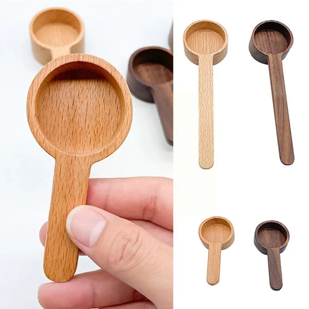 

Kitchen Long Handle Walnut Wooden Measuring Spoon Coffee Home Cup Measuring Tool Kitchen Beans For Kitchen Measuring Tool W4C6