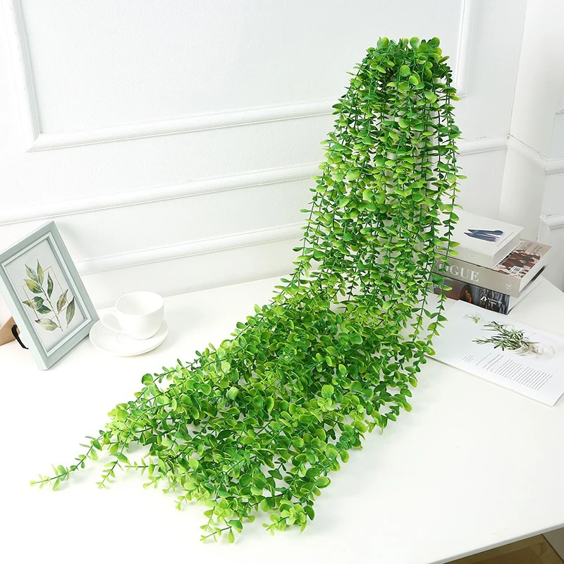 JAROWN Artificial Plant 1.2M Eucalyptus Wall Mount Milan Grass Vine Hotel Decor Rattan Home Garden Plastic Flower | Дом и сад