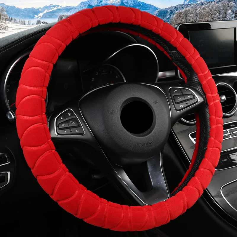 Зимняя плюшевая крышка рулевого колеса для Polo sedan Golf 3 4 5 6 7 Jetta Passat Touran Touareg Phaeton Scirocco автомобильные аксессуары